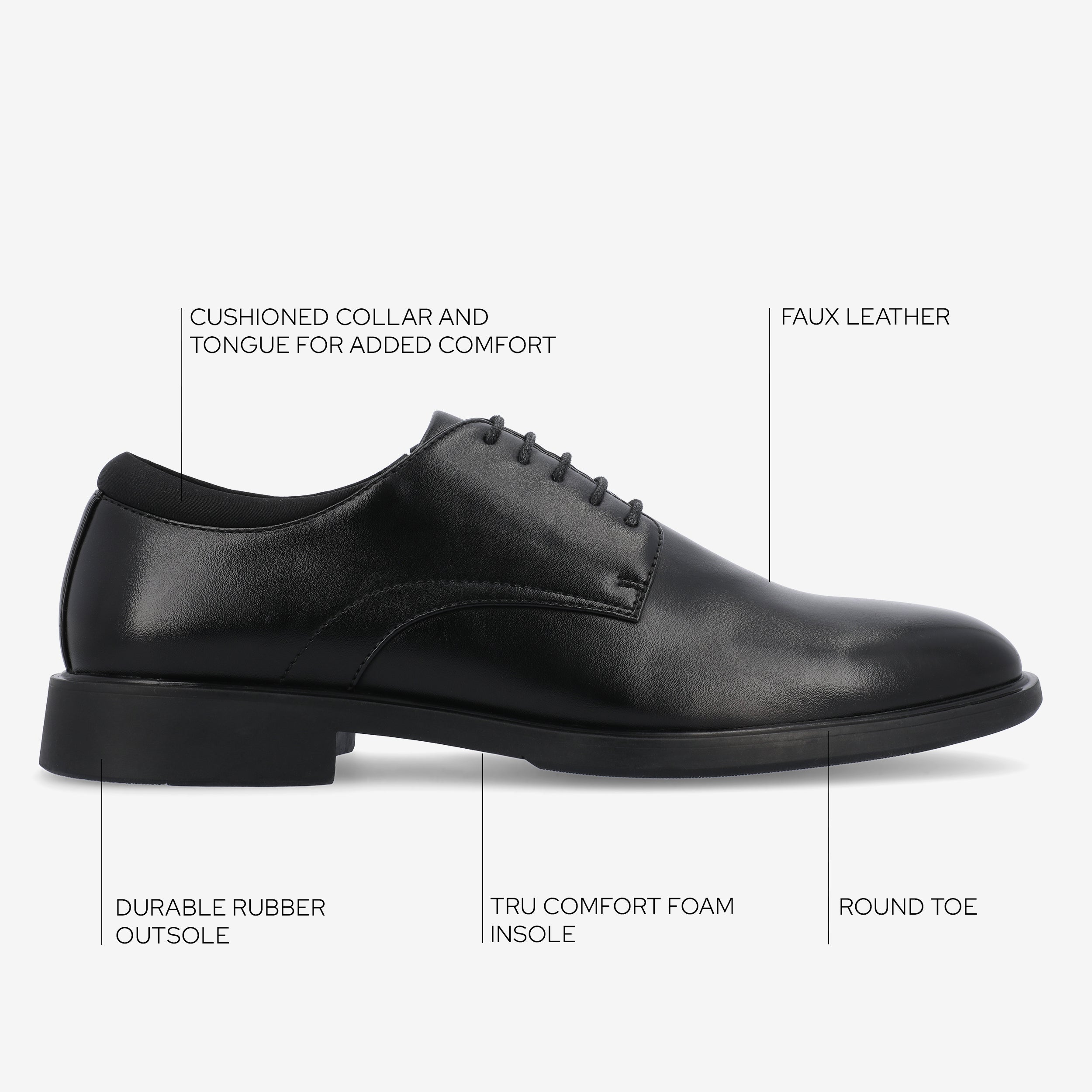 Kimball Wide Width Plain Toe Dress Shoe