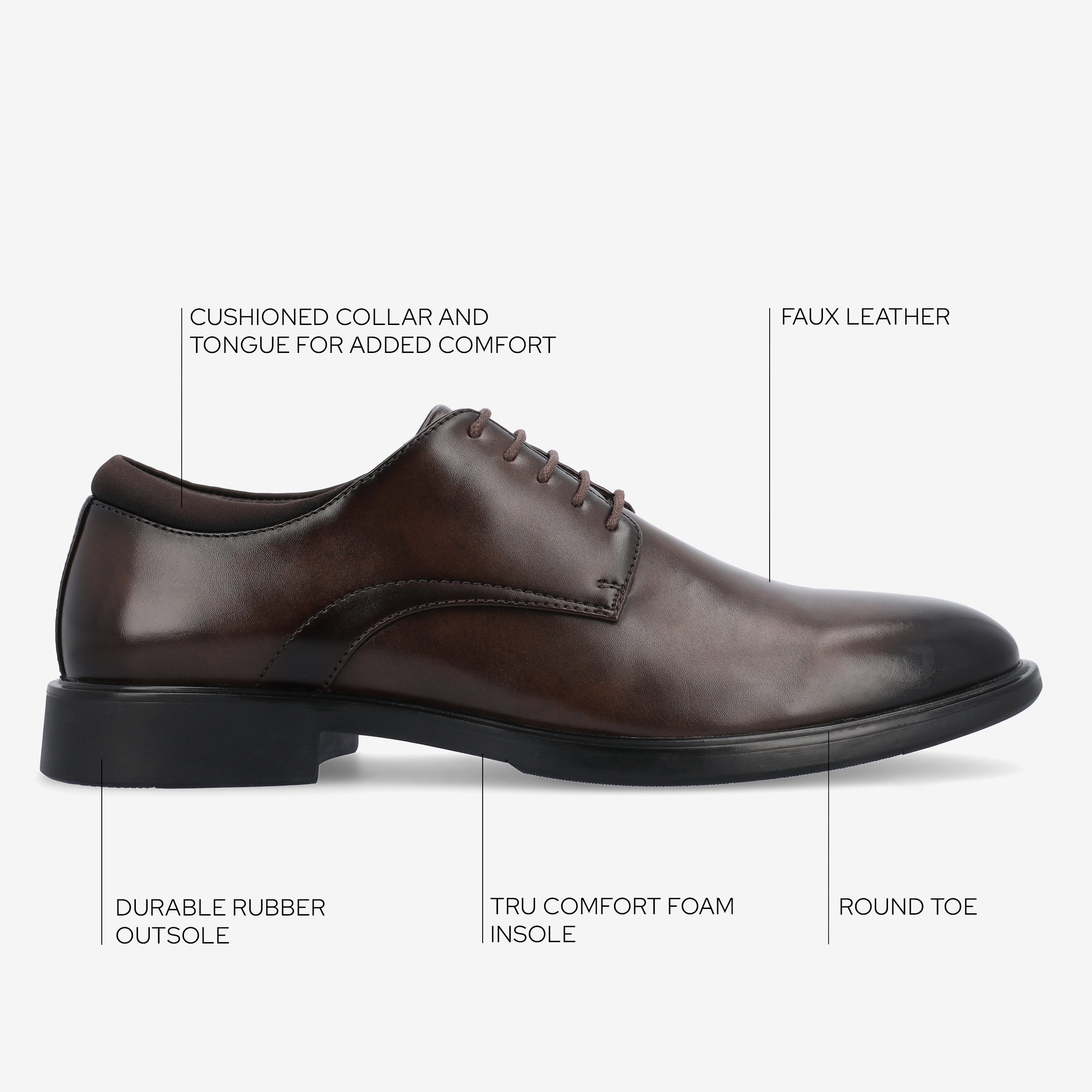 Kimball Wide Width Plain Toe Dress Shoe