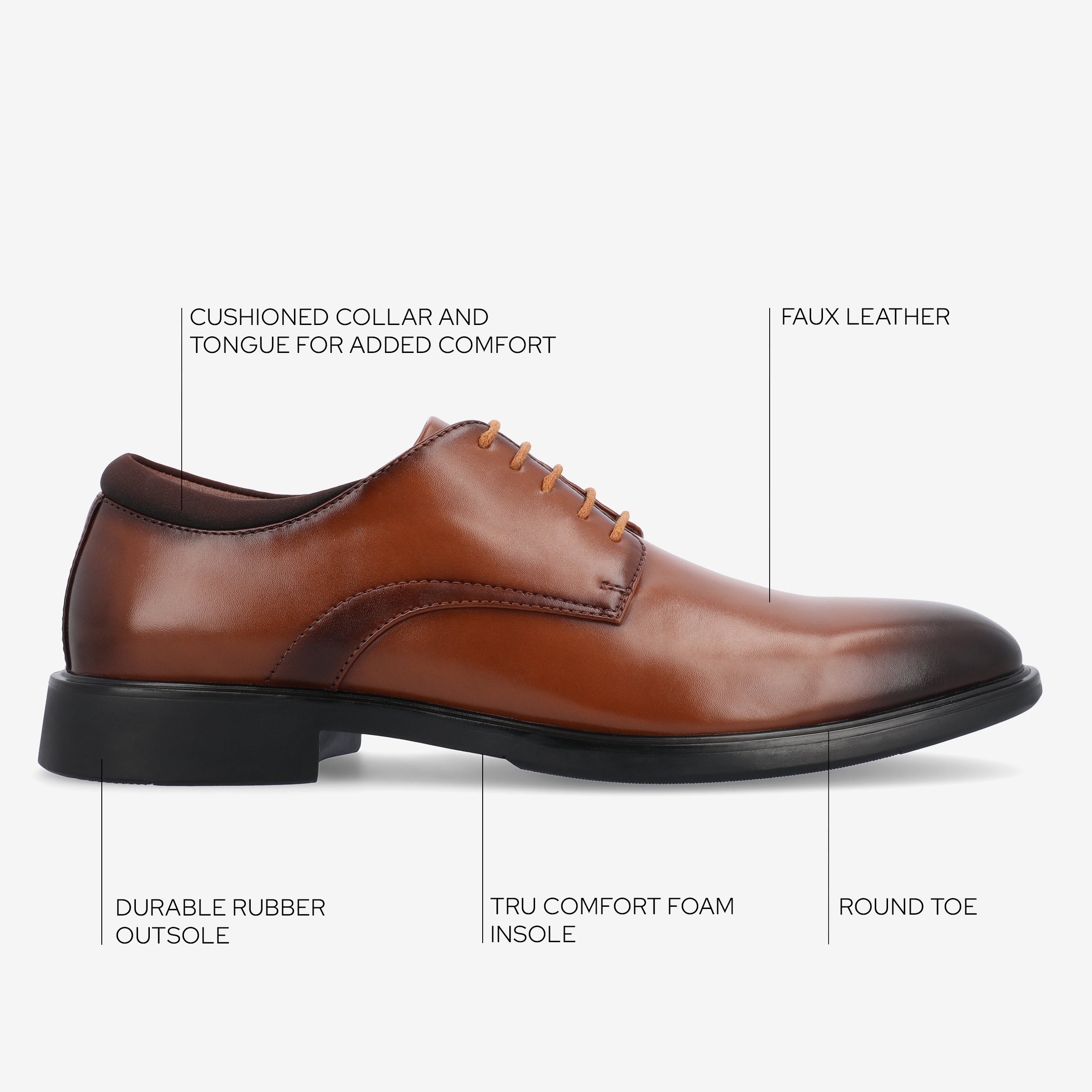 Kimball Wide Width Plain Toe Dress Shoe