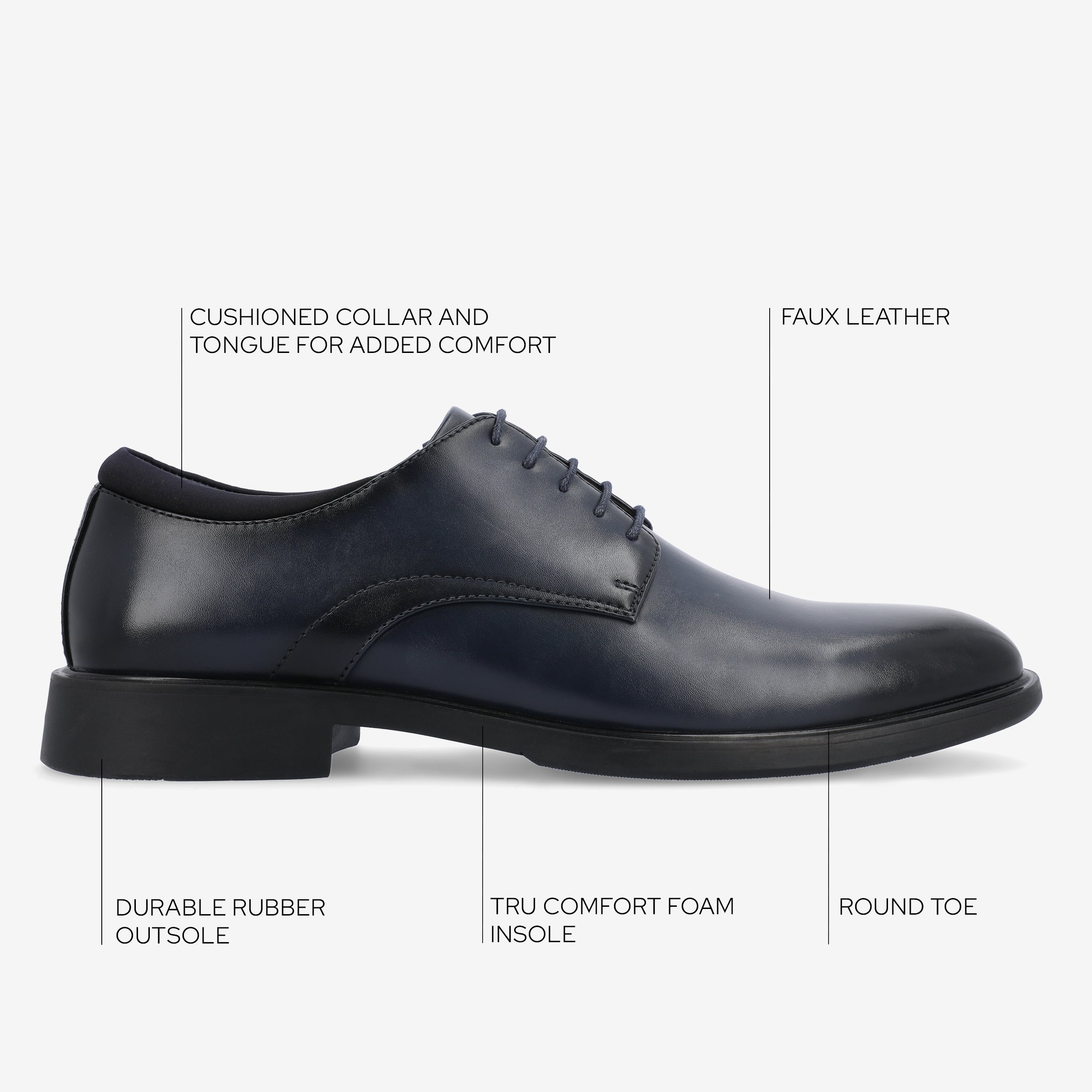 Kimball Wide Width Plain Toe Dress Shoe